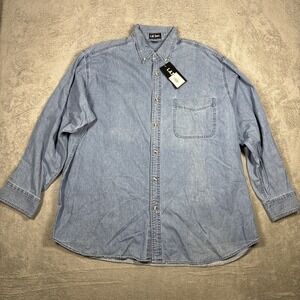 L.A.T. Sport Jean Denim Long Sleeve Shirt Lightweight Size XXL New *READ*